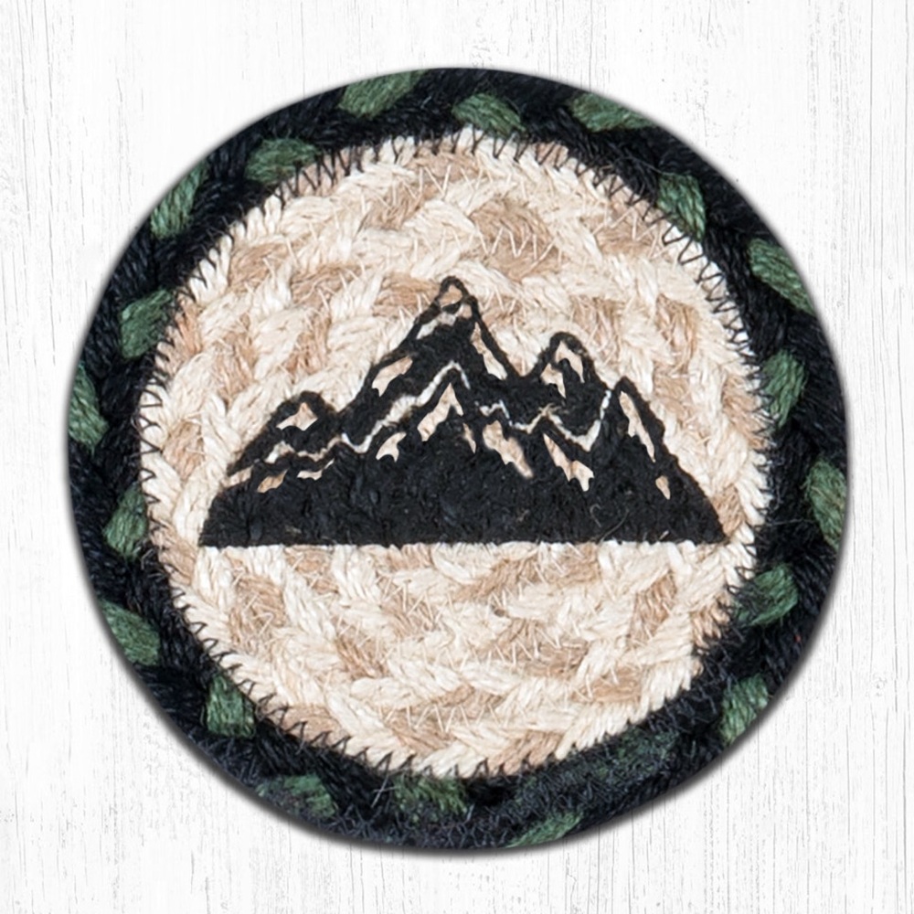 Earth Rugs Round Hand Stenciled Coasters - Picture 4 of 7